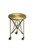 24" Antiqued Gold Iron Round Rolling End Table