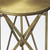 24" Antiqued Gold Iron Round Rolling End Table
