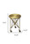 24" Antiqued Gold Iron Round Rolling End Table