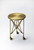 24" Antiqued Gold Iron Round Rolling End Table