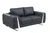 Three Piece Indoor Dark Gray Italian Leather Six Person Seating Set Decor
