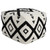 18" White Cotton Geometric Pouf Ottoman