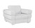 48" White Italian Leather Arm Chair