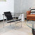 24" Silver Stainless Steel Arm Chair