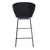 Set of Two 26" Black Heavy Duty Plastic and Metal Low Back Counter Height Bar Chairs