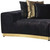Black Velvet Modular Curved Two Piece Sectional With Toss Pillows