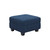 26" Blue and Black Solid Wood and Linen Tufted Storage Ottoman