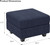26" Navy Blue and Black Corduroy Storage Ottoman