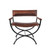 29" Brown and Black Metal And Genuine Leather Director's Chair