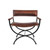 29" Brown and Black Metal And Genuine Leather Director's Chair
