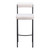 Set of Two 30" Ivory and Black Shearling and Steel Low Back Bar Height Bar Chairs