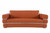 Three Piece Indoor Camel Italian Leather Six Person Seating Set