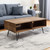 23" Brown And Black Wood And Metal Coffee Table With Shelf