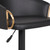 Black Iron Faux Leather and Fabric Low Back Adjustable Height Swivel Bar Chair