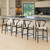 27" Beige and Black Solid Wood Counter Height Bar Chair