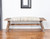 50" White and Brown Cotton Upholstered Striped Bench