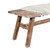 50" White and Brown Cotton Upholstered Striped Bench
