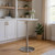 26" White and Silver Rounded Steel Bar Table