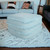 18" Blue Cotton Striped Pouf Ottoman