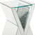 Homeroots Living Room 24" Silver and Clear Glass Square End Table, Mirrored Glass, Square Shape