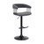 Gray and Black Faux Leather with Metal Swivel Adjustable Height Bar Chair - 608219084592