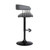Gray and Black Faux Leather with Metal Swivel Adjustable Height Bar Chair - 608219084592