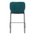 Set of Two 25" Green and Black Velvet and Steel Counter Height Bar Chairs