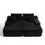 82" Black Corduroy Modular Sofa Chaise And Toss Pillows