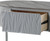 47" Gray Wood and Steel Oval Coffee Table With Drawer