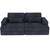 93" Blue Chenille Modular Stainless Steel Sleeper Sofa With Toss Pillows - 880016441383