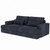93" Blue Chenille Modular Stainless Steel Sleeper Sofa With Toss Pillows - 880016441383