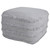 18" Gray Cotton Striped Pouf Ottoman