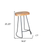 Set of Two 25" Natural And Black Steel Backless Counter Height Bar Chairs