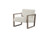 28" Off White and Ash Gray Fabric Lounge Chair