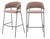 Set of Two 30" Brown and Black Shearling and Steel Low Back Bar Height Bar Chairs