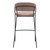 Set of Two 30" Brown and Black Shearling and Steel Low Back Bar Height Bar Chairs