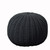 20" Black Cotton Round Pouf Ottoman