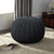 20" Black Cotton Round Pouf Ottoman