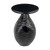 20" Black Solid Wood Round Pedestal End Table