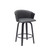 26" Gray and Black Faux Leather Counter Height Swivel Bar Chair