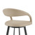 26" Beige and Black Faux Leather and Iron Low Back Counter Height Swivel Bar Chair