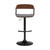 Gray and Black Faux Leather with Metal Swivel Adjustable Height Bar Chair