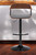 Gray and Black Faux Leather with Metal Swivel Adjustable Height Bar Chair