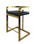 26" Black and Gold Faux Leather and Stainless Steel Low Back Counter Height Bar Chair