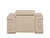 47" Beige and Silver Genuine Leather Club Chair