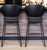 Set of Two 30" Black Heavy Duty Plastic and Metal Low Back Bar Height Bar Chairs