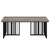 47" Oak and Black Wood And Metal Distressed Frame Coffee Table