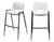 Set of Two 30" White and Black Faux Leather and Steel Low Back Bar Height Bar Chairs