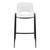 Set of Two 30" White and Black Faux Leather and Steel Low Back Bar Height Bar Chairs