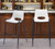 Set of Two 30" White and Black Faux Leather and Steel Low Back Bar Height Bar Chairs